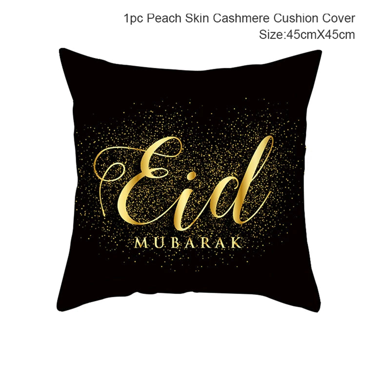 Eid Mubarak Cushion Cover Pillow Case Ramadan Kareem Decoration For Home 2025 Muslim Islam Party Decor Gift Eid Al Adha Supplies