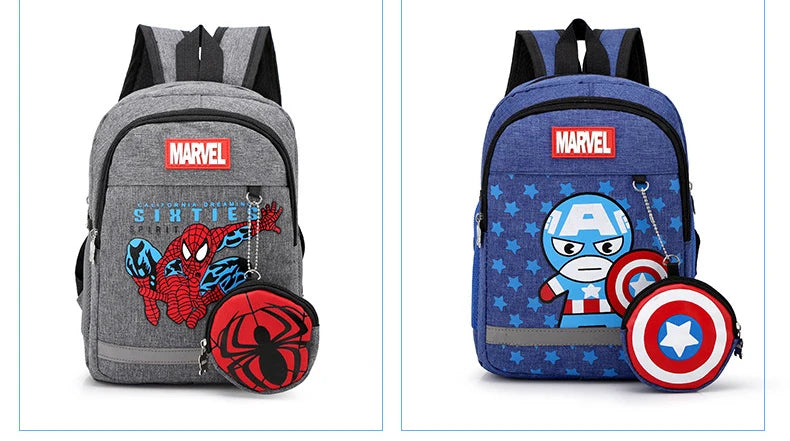 Disney Kids Backpacks For Boys preschool Child Captain America Spider Men Pattern School Bags Teenager Lightweight Cute Knapsack