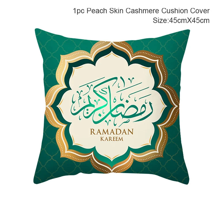 Eid Mubarak Cushion Cover Pillow Case Ramadan Kareem Decoration For Home 2025 Muslim Islam Party Decor Gift Eid Al Adha Supplies