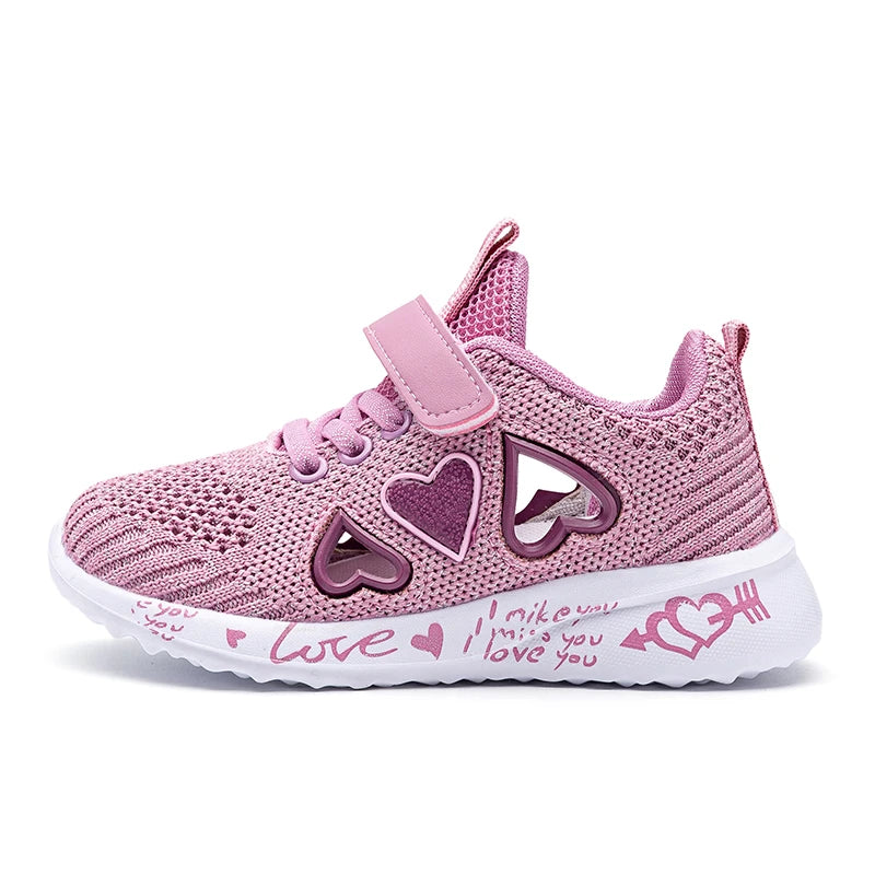 New Children Mesh Casual Shoes Girl Sneakers Kids Sport Footwear Kids Shoes for Girls Light Shoes Pink Flat Shoes Student Summer