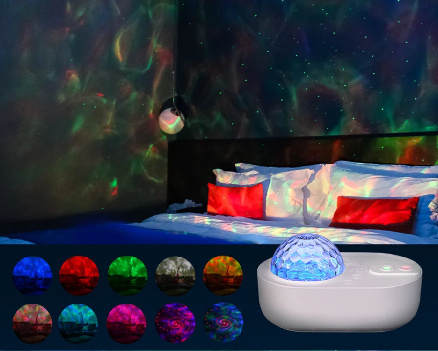 Starry Sky Projector Night Light Spaceship Lamp Galaxy LED Projection Lamp Bluetooth Speaker For Kids Bedroom Home Party Decor