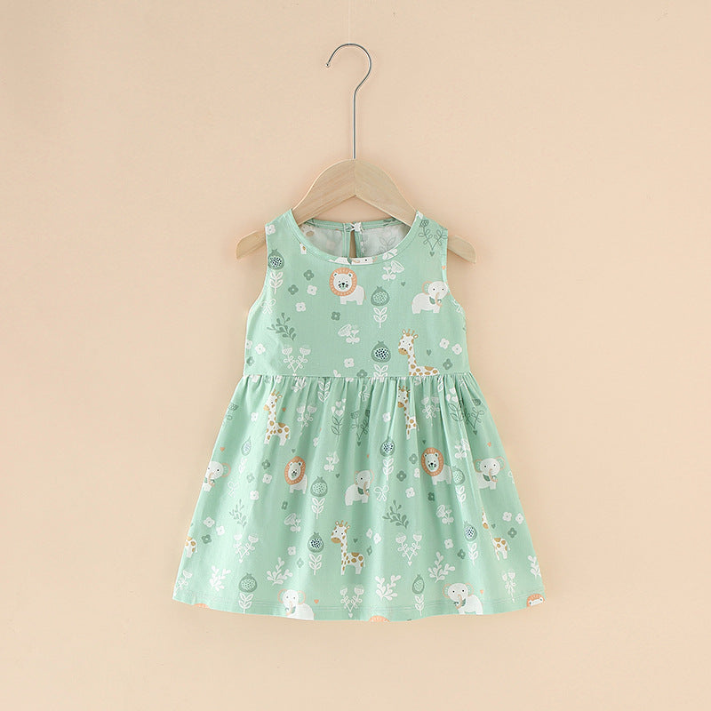 Girl Dress Cotton Summer Kids Clothes Girls Children Flower Dresses Sleeveless Princess Party Outfit Children's Clothing