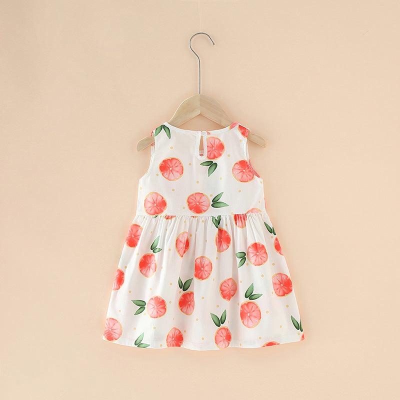 Girl Dress Cotton Summer Kids Clothes Girls Children Flower Dresses Sleeveless Princess Party Outfit Children's Clothing