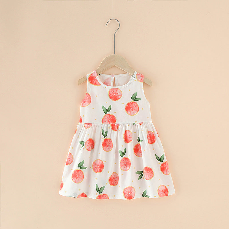 Girl Dress Cotton Summer Kids Clothes Girls Children Flower Dresses Sleeveless Princess Party Outfit Children's Clothing