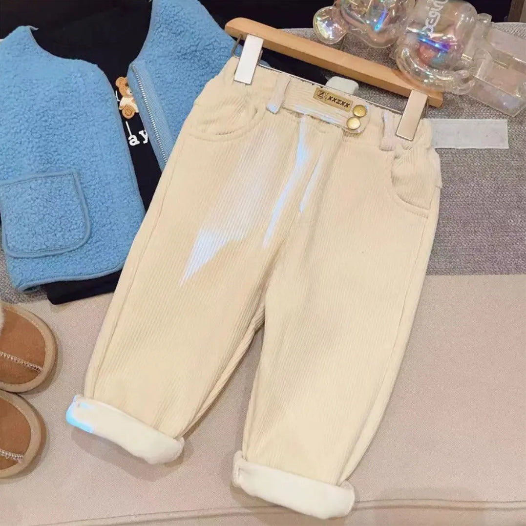 Harem Pants Corduroy Children Outfits Tracksuit Winter Cotton Trousers Kids Outwear pants Boys Girls Casual Warm Loose Pants