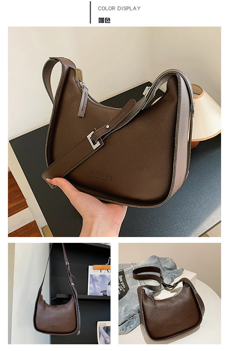 Small Belt Buckle Design Shoulder Bags for Women 2024 New Fashion Trend Designer Crossbody Bag Underarm Bag Handbags Brown