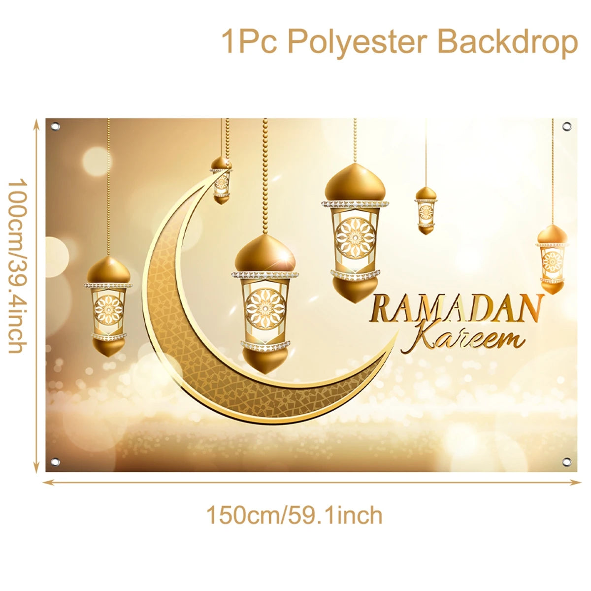 Ramadan Kareem Backdrop Eid Mubarak Background Photo Booth Ramadan Decoration For Home 2025 Islam Muslim Party Supplies