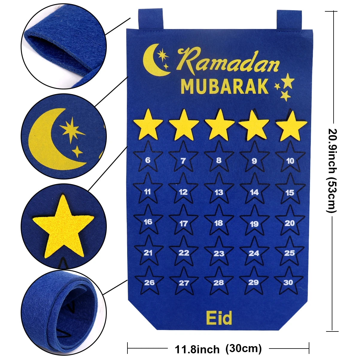 Ramadan Countdown Felt Calendar Eid Mubarak Decorations For Home Islamic Muslim Party Decor Ramadan Kareem Eid Al Adha Kid Gifts