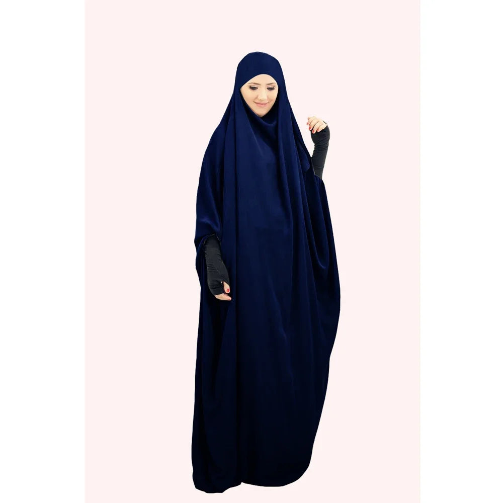 Eid Hooded Muslim Women One Piece Robe Long Khimar Hijab Dress Prayer Garment Abaya Ramadan Gown Abayas Islamic Clothes Niqab