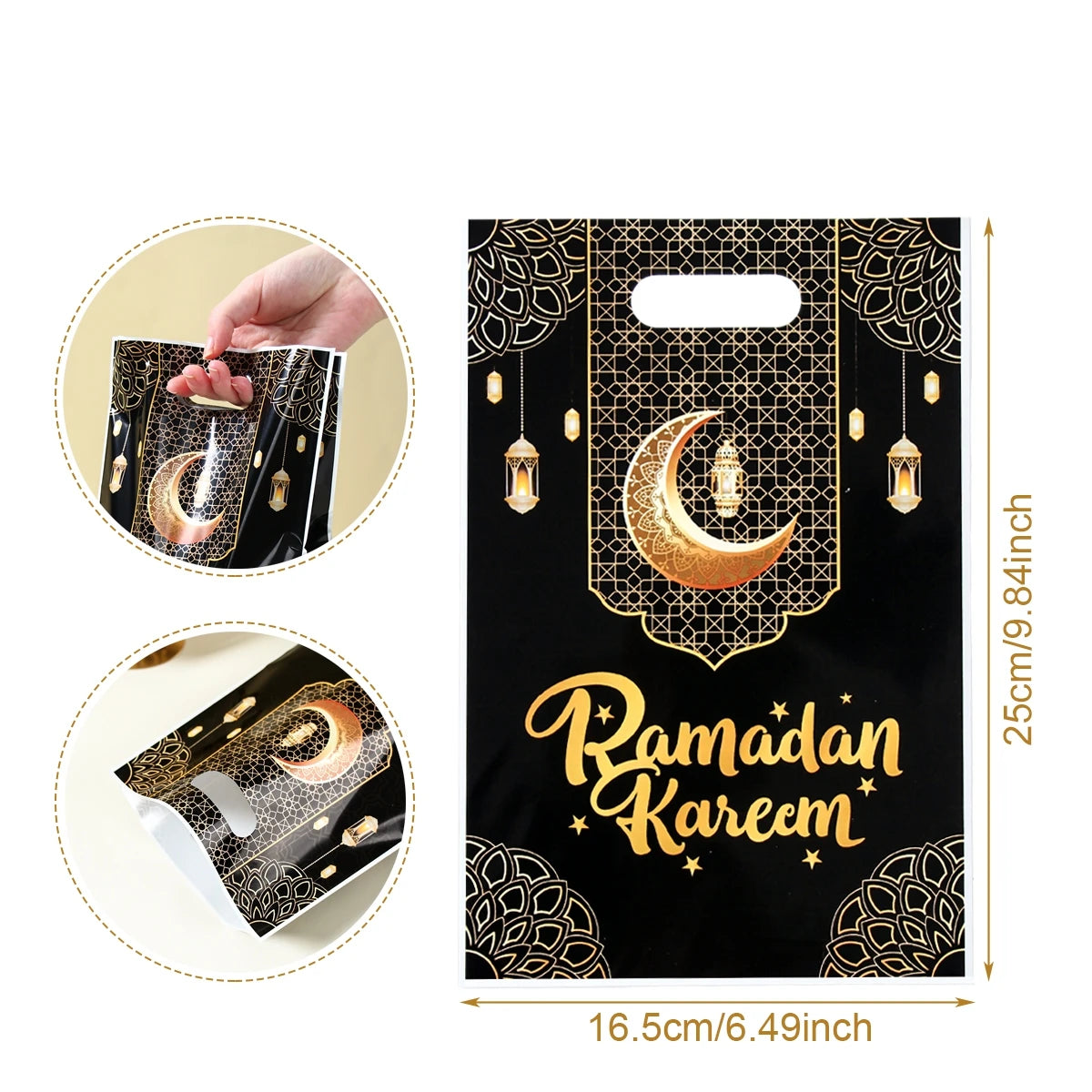 EID Mubarak Decoration Gift Bags Ramadan Decoration 2025 for Kid Candy Bags Ramadan Kareem Islamic Muslim Party Eid Al Adha Gift