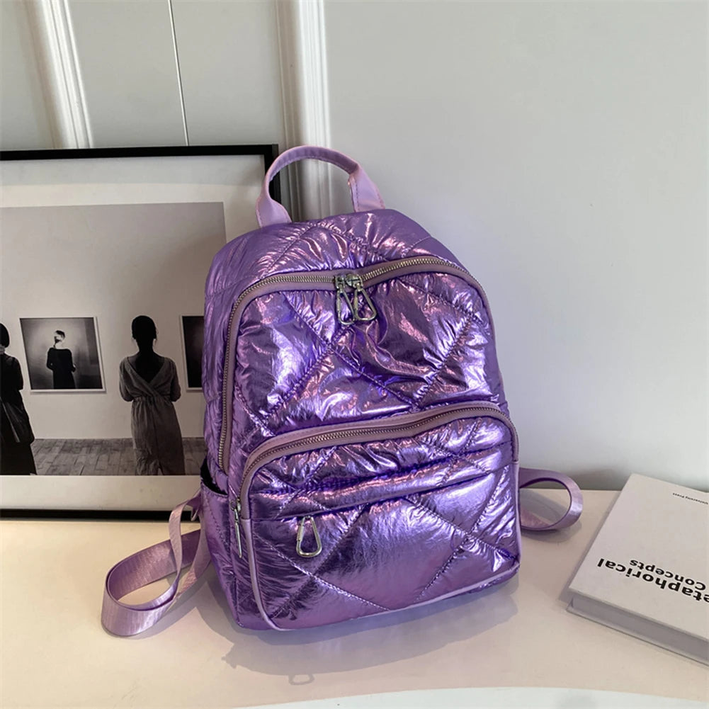 Luxury 2023 Summer Trend Women Backpack Pearl Cotton Bag Pack Travel Student Schoolbag Teen Girls Bookbag рюкзак женс Outdoor