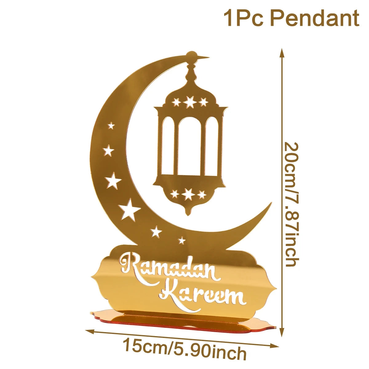 Ramadan Mubarak Acrylic Ornament 2025 Eid Mubarak Ramadan Kareem Decoration for Home Islamic Muslim Party Decor Eid Al Adha Gift