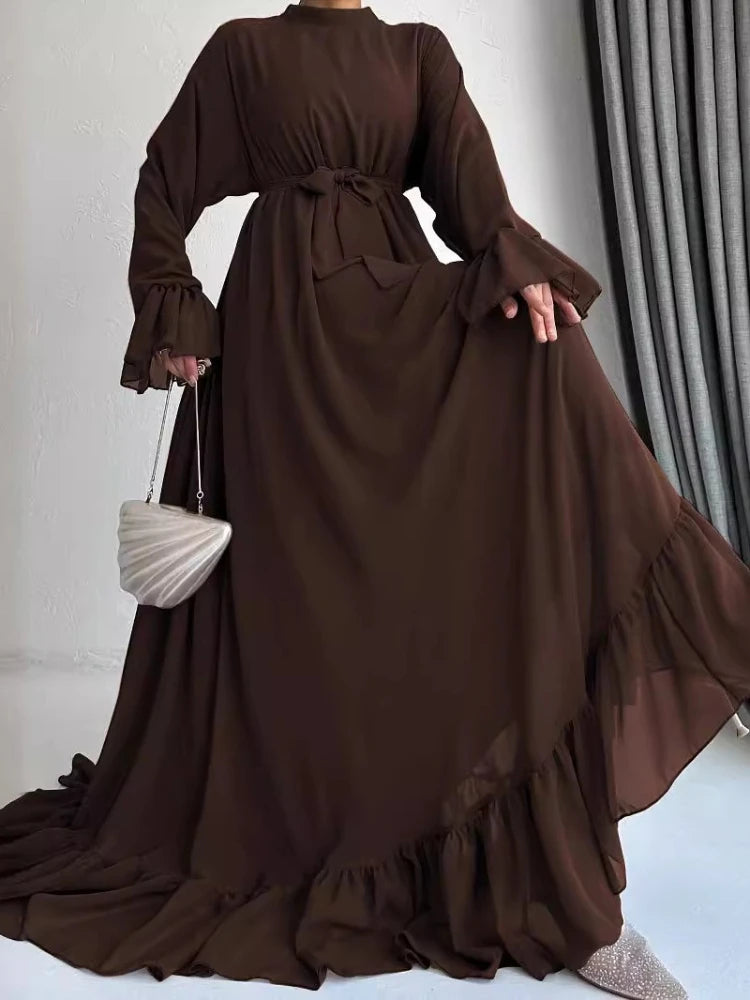 Eid Muslim Dress Women Abaya Jalabiya Sashes Ramadan Morocco Dubai Abayas Modest Arab Long Robe Kaftan Islam Party Vestidos 2024