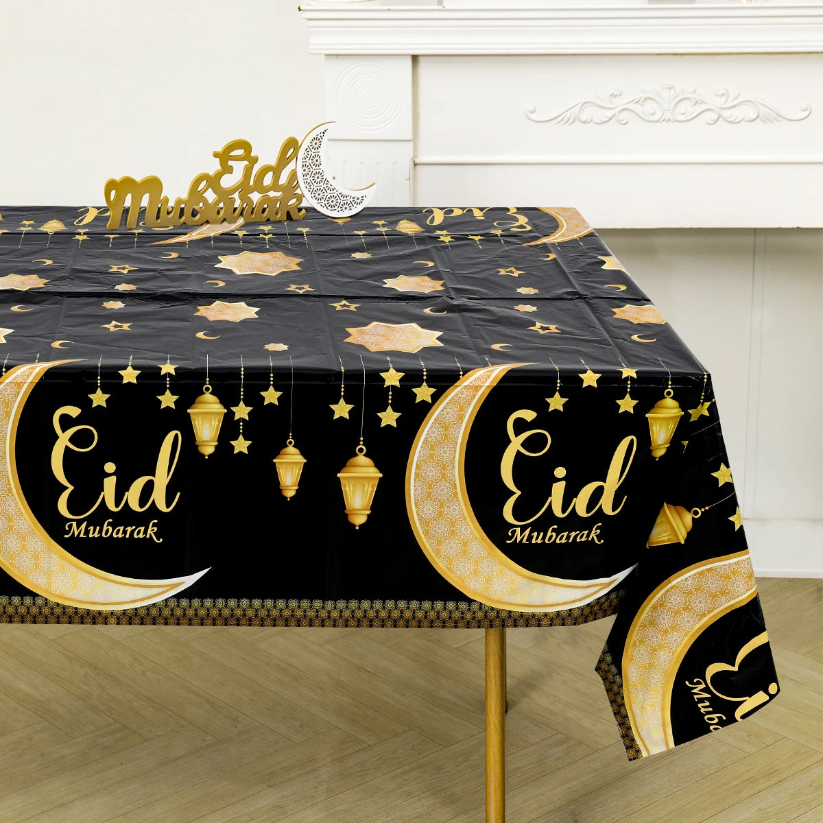 Eid Mubarak Tablecloth Ramadan Table Runner Ramadan Kareem Decor for Home 2025 Islamic Muslim Party Supplies Eid Al Adha Gifts