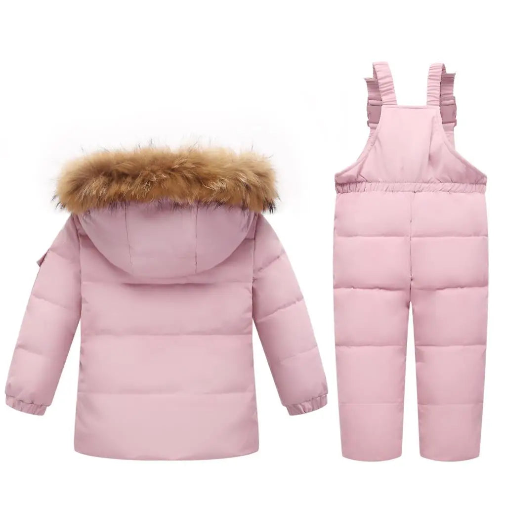 OLEKID -30 Degree Russia Winter children Boys Clothes set Down Jacket Coat + Overalls For Girl 1-5 Years Kids Baby Girl Snowsuit