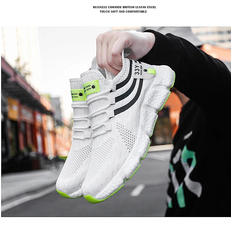 New Men's Sneakers Thick Sole Comfortable Casual Shoes Men Breathable Running Shoes Summer Man Tennis Shoes Large Size Men Shoes