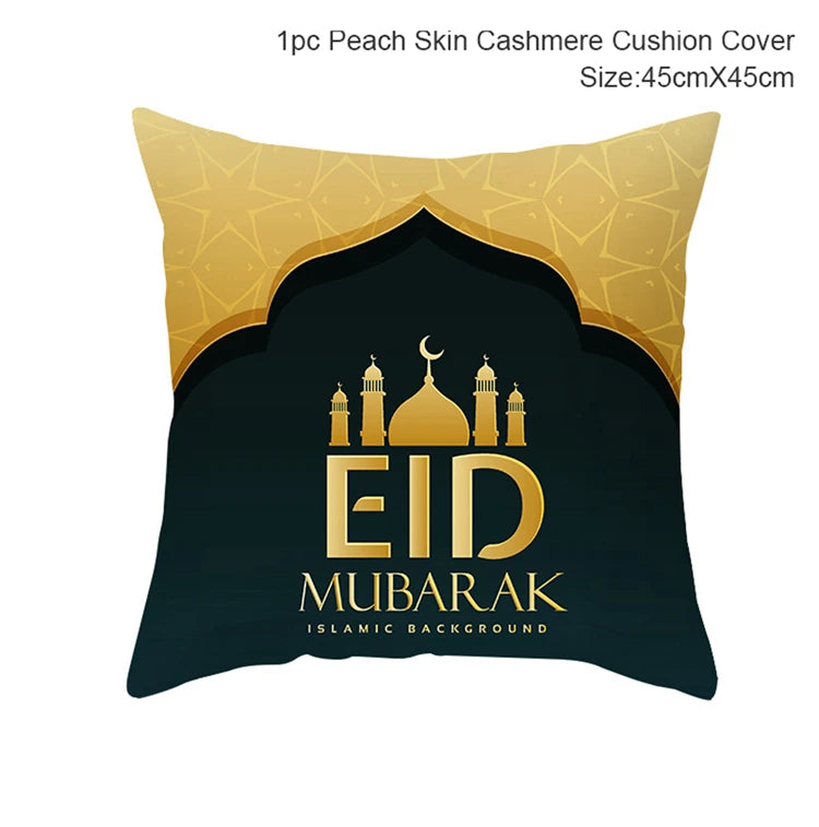 Eid Mubarak Cushion Cover Ramadan Decoration For Home 2025 Muslim Party Decor Islam Gifts Eid Al Adha Ramadan Kareem Pillow Case