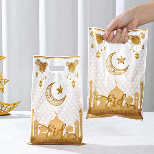 Eid Mubarak Gift Bags Plastic Candy Cookie Bag Ramadan Kareem Decoration 2025 Islamic Muslim Party Supplies Eid Gifts