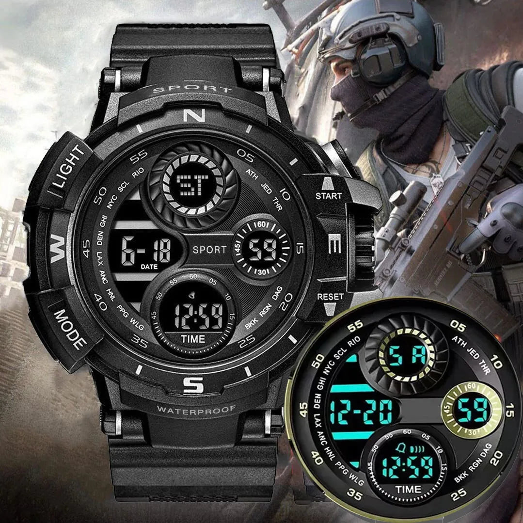 Military Digital Watch for Men Outdoor Men's Sports Watches Clock Waterproof Luminous Chronograph Student Electronic Wristwatch