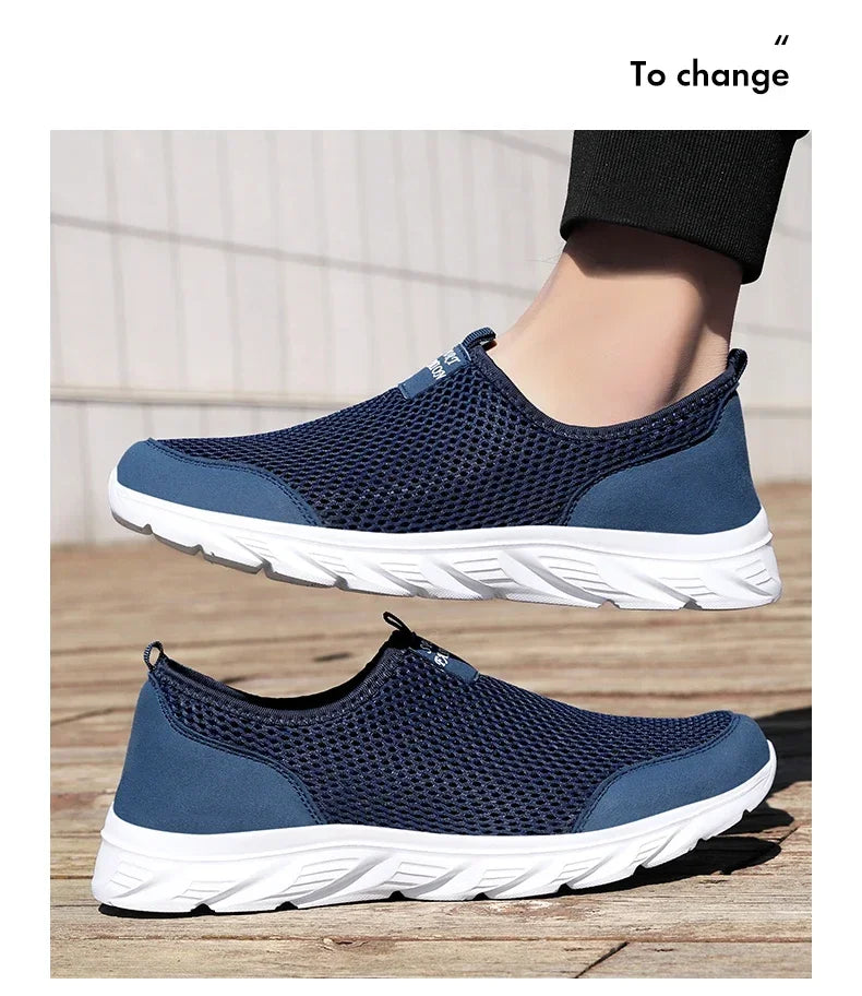 MAEDEF Sneakers Men Summer Casual Shoes Men Mesh Breathable Outdoor Non Slip Sports Shoe Slip on Loafers for Men Plus Size 38-46