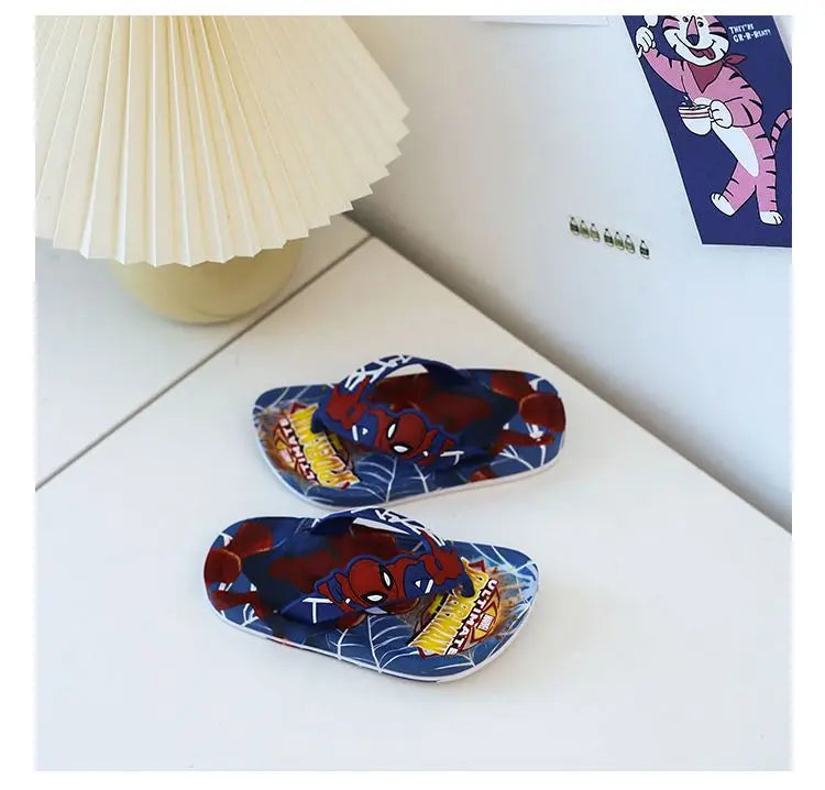 Disney Children's Flip-Flop Summer Indoor Cartoon Girl Mickey Mouse Sandals Princess Girl Slippers Pink Blue Shoes Size 24-35