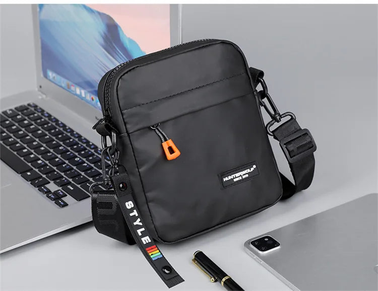 Simple Mini Men Crossbody Bag For Phone Side Bag Casual Waterproof PU Leather Shoulder Bag Business Small Messenger Sling Bags