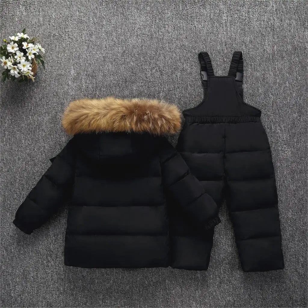 OLEKID -30 Degree Russia Winter children Boys Clothes set Down Jacket Coat + Overalls For Girl 1-5 Years Kids Baby Girl Snowsuit