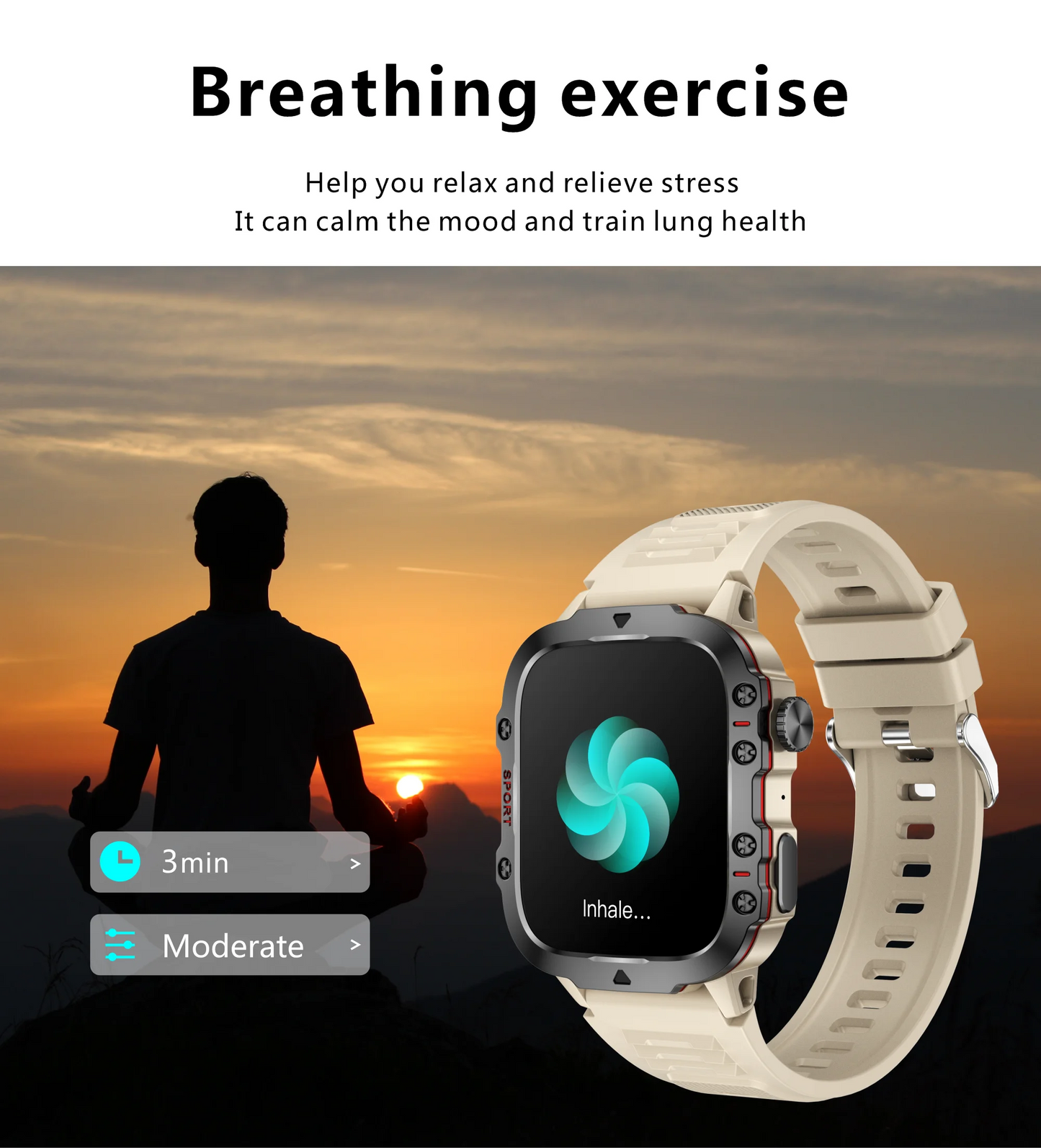 For Xiaomi Military GPS Tracker Smart Watch Men IP68 5ATM Outdoor Sports Fitness Tracker Health Monitor 1.96" BT Call Smartwatch