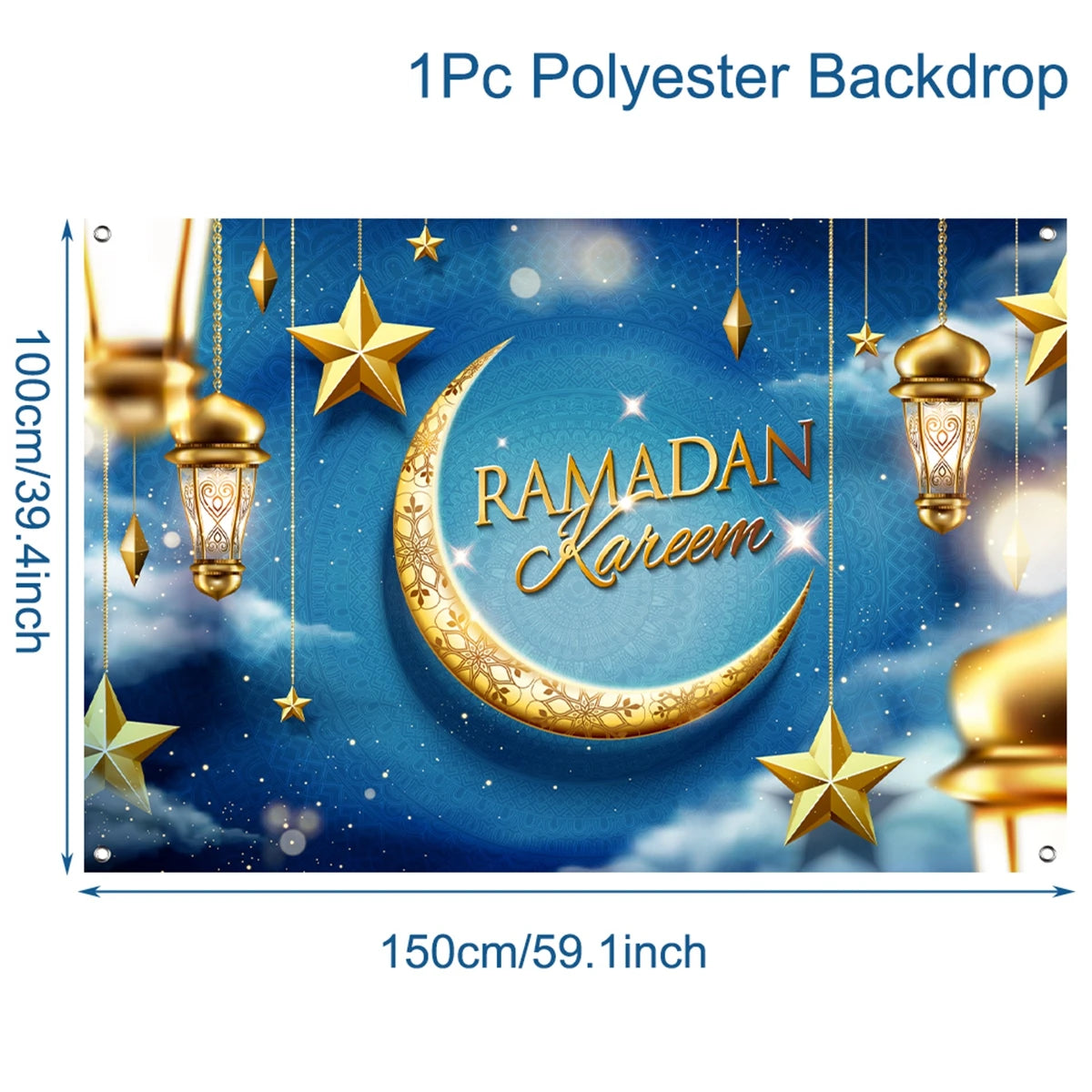 Ramadan Kareem Backdrop Eid Mubarak Background Photo Booth Ramadan Decoration For Home 2025 Islam Muslim Party Supplies