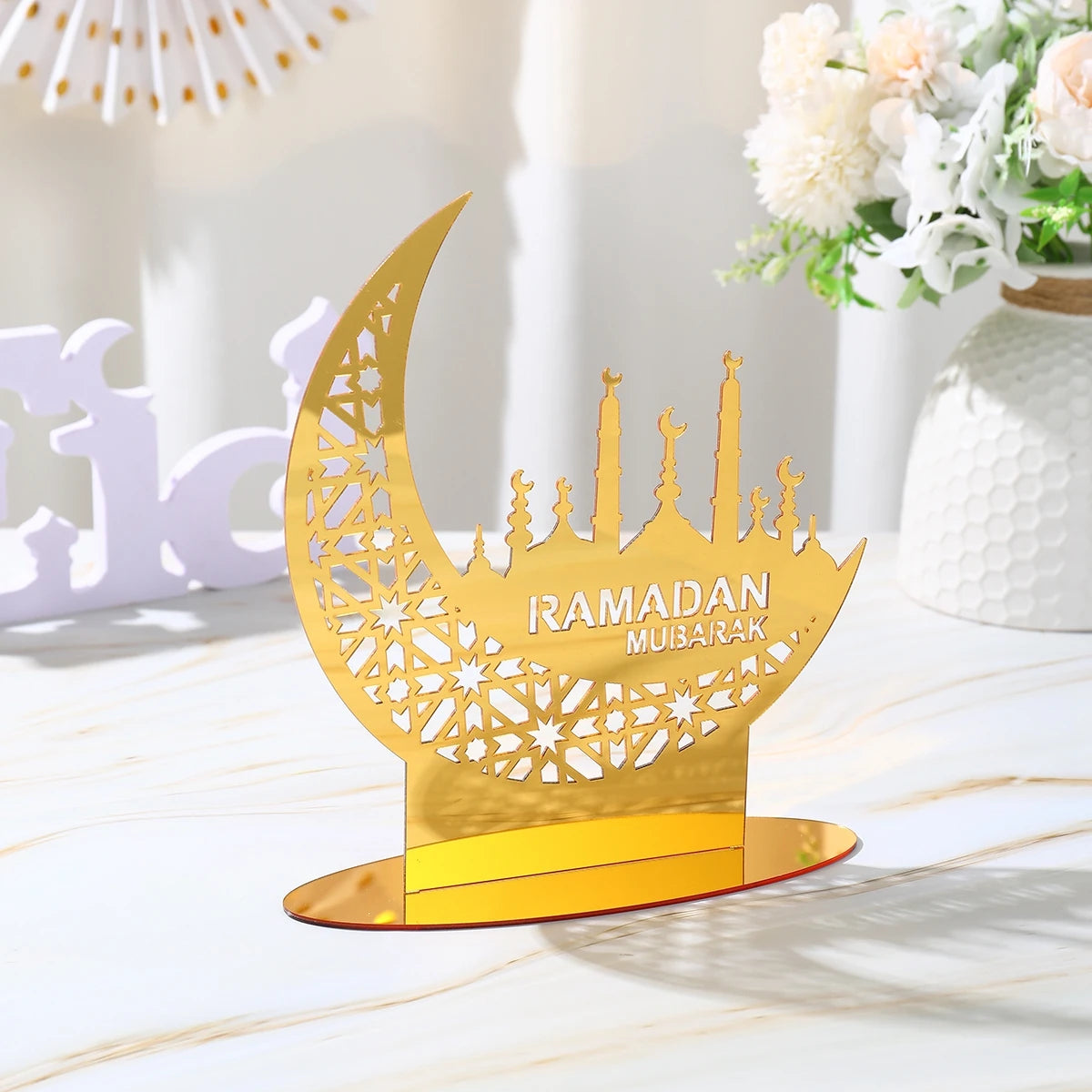 Eid Mubarak Acrylic Ornaments Ramadan Decoration For Home 2025 Ramadan Kareem Islam Muslim Party Supplies Happy Eid Al-fitr