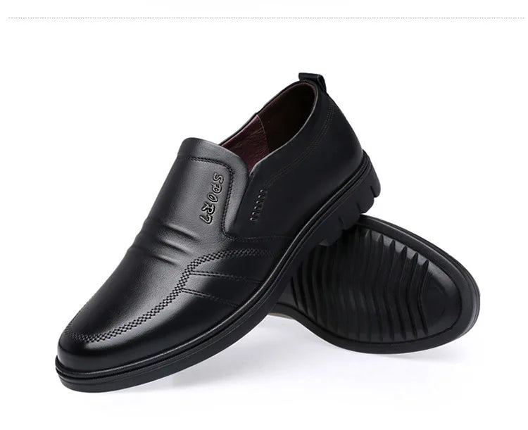 Man Sport Shoe Loafers Men Non-slip Leather Slip-on Black Driving Shoes Sneakers Male Dress Shoes Light Breathable Footwear Flat