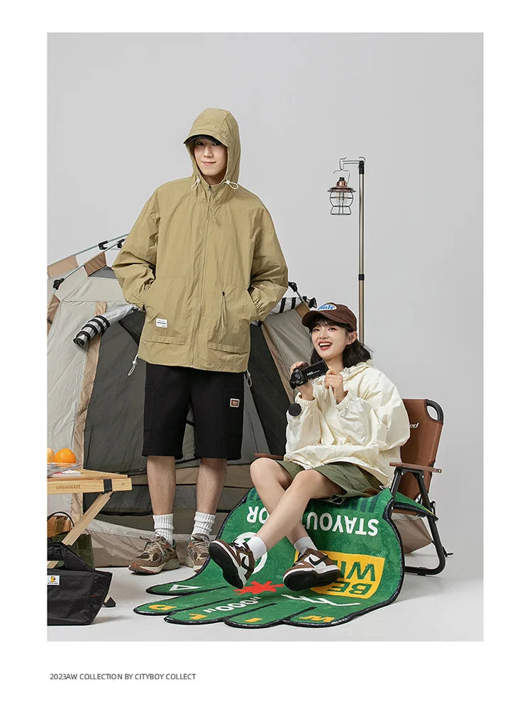 Outdoor Solid Light Sun Protection Clothing Men/Women Quick Dry Ice Silk Casual Hooded UV Resistant Sport Windbreaker Jackets