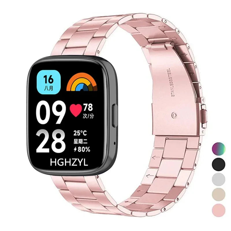 Stainless Steel Band For Redmi Watch 3 Active Strap Smart Watch Metal Bracelet Belt For Xiaomi Redmi Watch3 Active