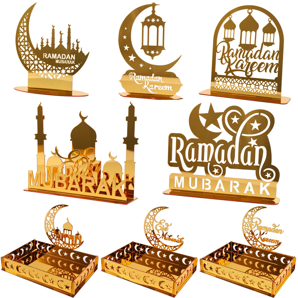 Eid Mubarak Acrylic Ornaments Ramadan Decoration For Home 2025 Ramadan Kareem Islam Muslim Party Supplies Happy Eid Al-fitr