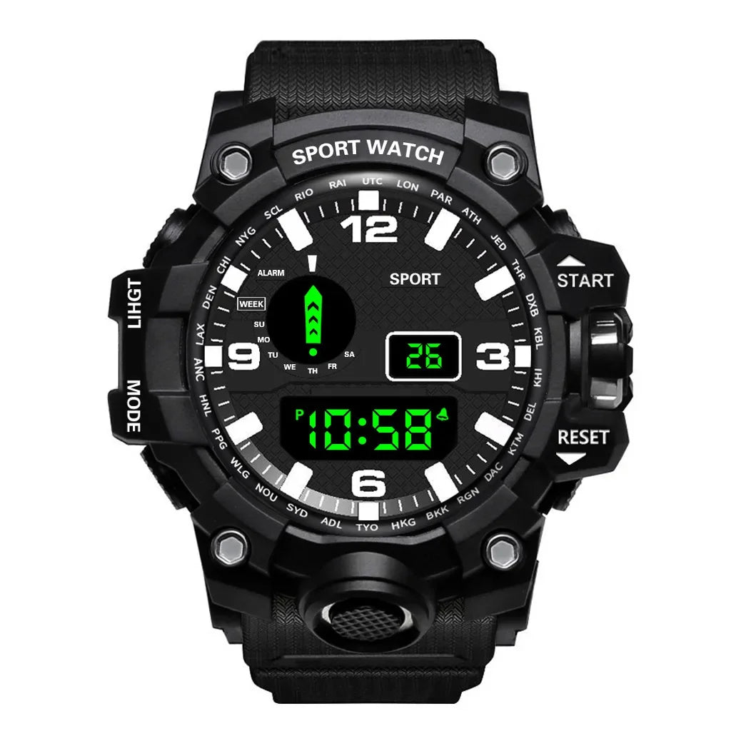 YIKAZE Y02 Sports Men's Watches Multifunction Military Digital Wristwatch Stopwatch Clock LED Electronic Watch for man Student