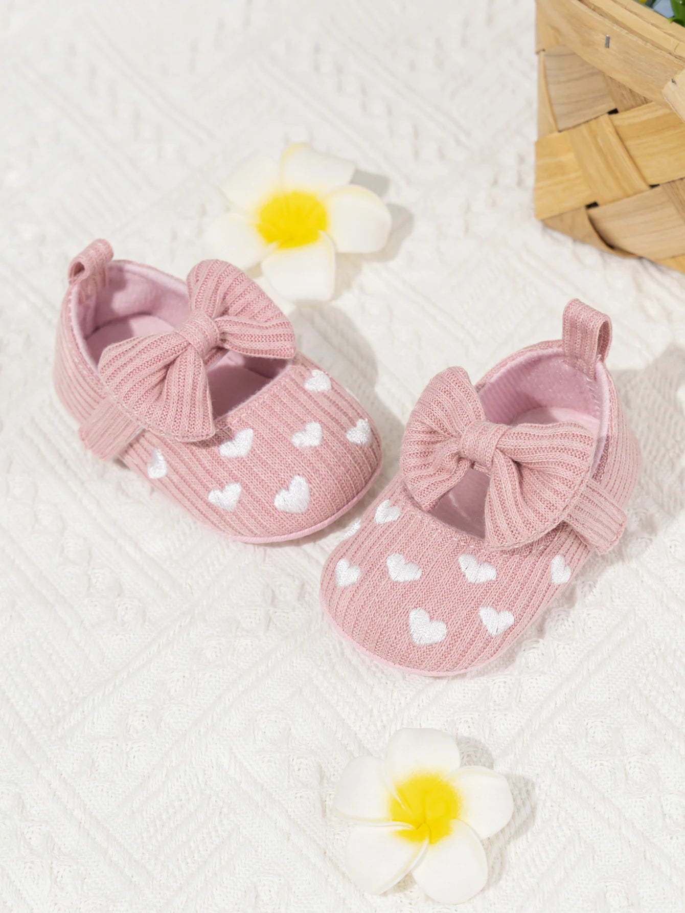 Meckior Spring Autumn Cotton Sole Baby Girl Shoes Newborn Toddler Bow Love First Walkers Anti-slip Baby Casual Shoes Moccasins