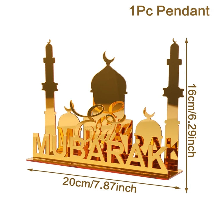 Eid Mubarak Acrylic Ornaments Ramadan Decoration For Home 2025 Ramadan Kareem Islam Muslim Party Supplies Happy Eid Al-fitr