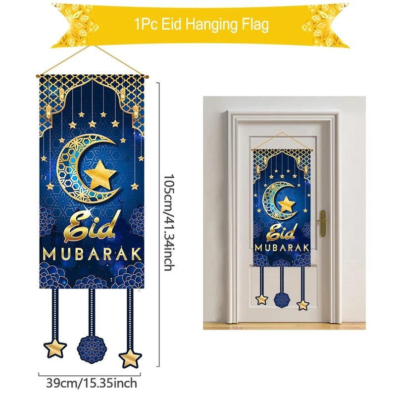 Ramadan Hanging Flag Ramadan Decoration For Home 2024 Kareem Aid EID Mubarak Muslim Islamic Festival Eid Al-fitr Party Supplies