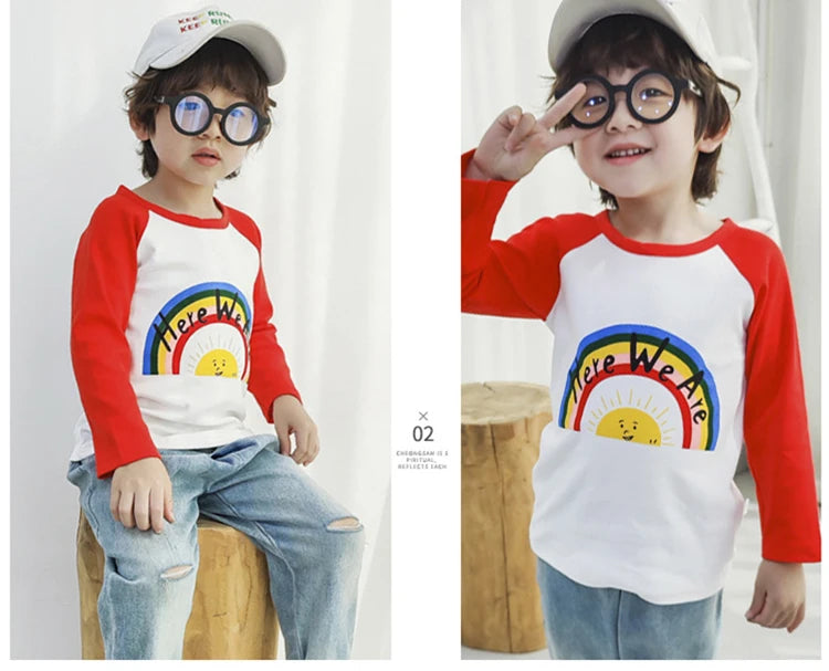 Kids T-Shirt Clothing  Children's Clothes Cartoon Tops Long Sleeve Baby Clothing Autumn Winter Cotton Print Sweatshirt Boys Girl