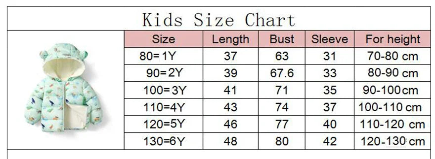 Winter Baby Kids Fleece Jacket For Children Cartoon Coats Autumn Boys Warm Hooded Down Jackets Girls Plush Warm Outerwear