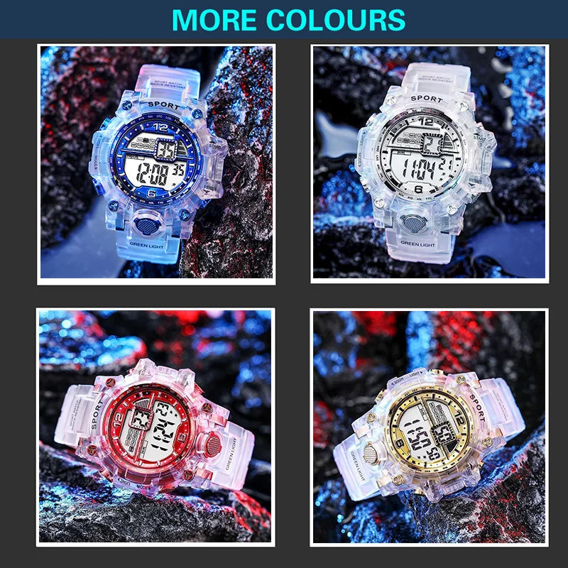 YIKAZE Men's LED Digital Watches Casual Waterproof Men Sport Watches Date Army Military Electronic Clock for man Kids Student