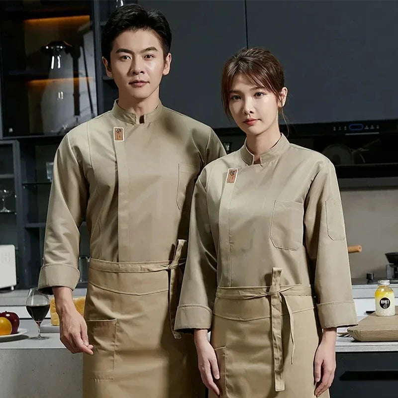 Professional Chef Work Clothes Catering Cooking Clothes Tops Restaurant Uniform Kitchen Shirt Hotel Cook Jacket Waiter Overalls