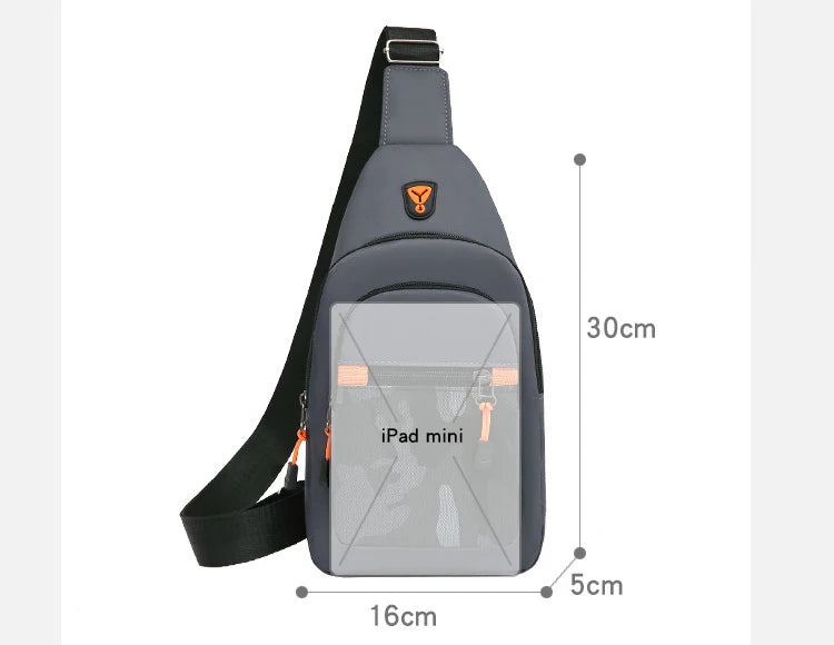 Casual Men Chest Bag Nylon Outdoor Sport Crossbody Bag For Boy Running Cycling Belt Shoulder Bag Men Travel Phone Pouch Bag Male