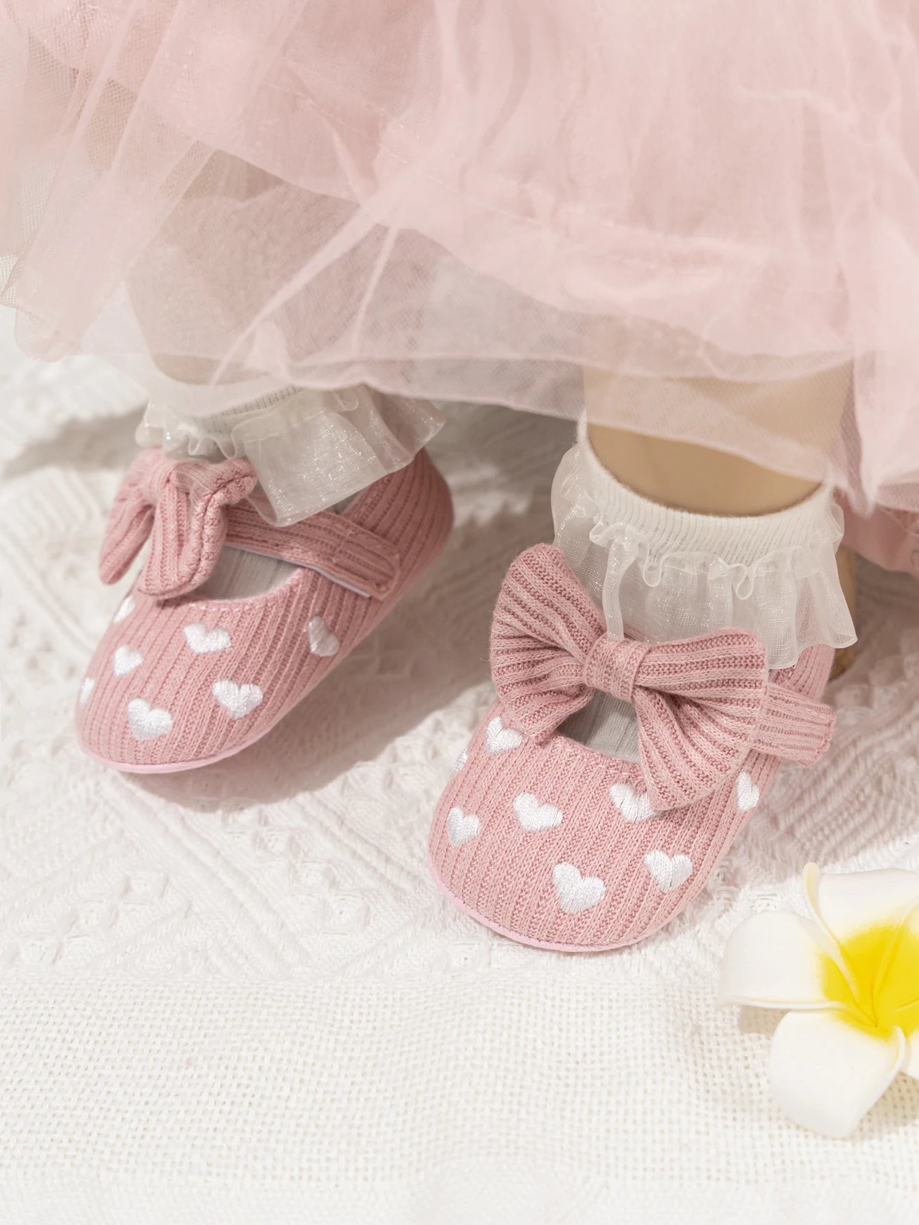 Meckior Spring Autumn Cotton Sole Baby Girl Shoes Newborn Toddler Bow Love First Walkers Anti-slip Baby Casual Shoes Moccasins