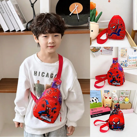 Marvel SpiderMan Crossbody Bag SpiderMan Children's Chest Pack Coin Purse Anime SpiderMan Shoulder Bags Messenger Bag Kids Gifts