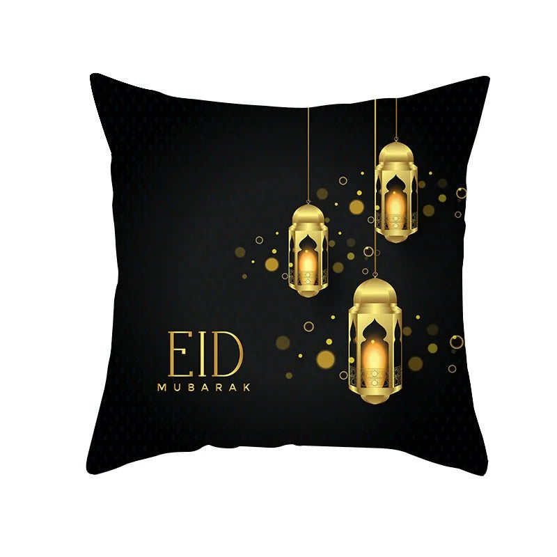 Eid Mubarak Cushion Cover Pillow Case Ramadan Kareem Decoration For Home 2025 Muslim Islam Party Decor Gift Eid Al Adha Supplies