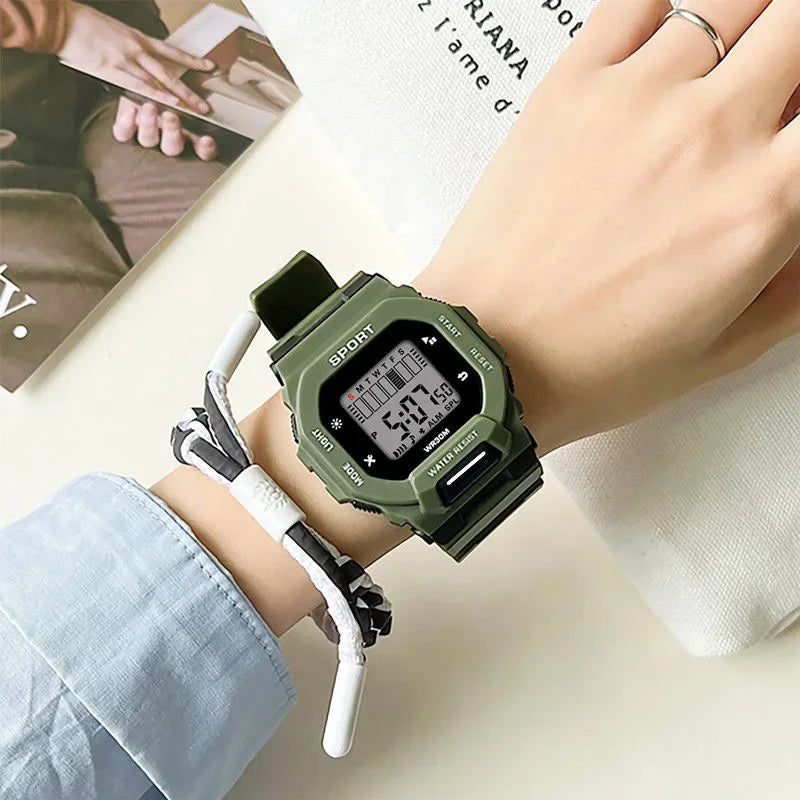 YIKAZE Men Women Sports Watches Multifunction Military Digital Watch Waterproof Fitenss Electronic Wristwatch for Student Man