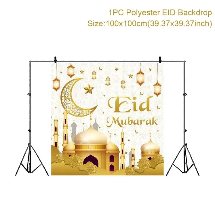 Ramadan Kareem Backdrop Eid Mubarak Background Photo Booth Ramadan Decoration For Home 2025 Islam Muslim Party Supplies