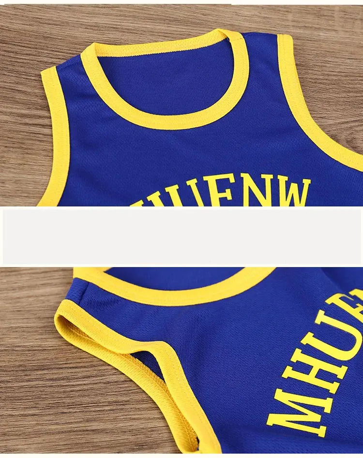 Children's Sets Summer Children Sleeveless T-shirt Shorts Set Quick-drying Outdoor Tank Top Shorts Sets Boys Sport Basketball Tr