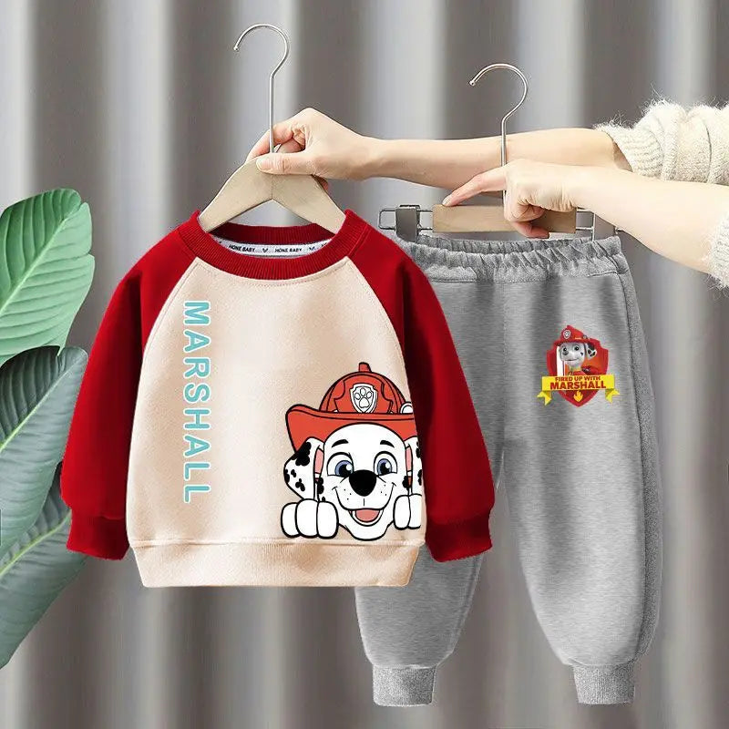 Autumn Winter Baby Girl Boy Clothes Set Children Cartoon Printing Sweatshirt Top and Pants Bottom 2 Piece Suit Cotton Tracksuit